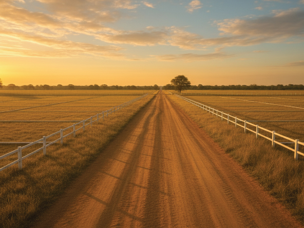 Vista aérea de los lotes campestres de Luxury Sunrise
